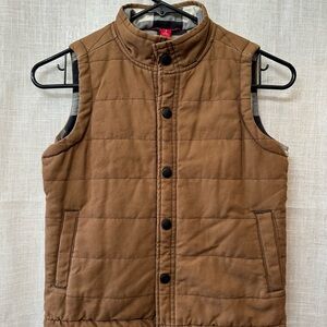 UNIONBAY Brown Quilted Vest High Collar